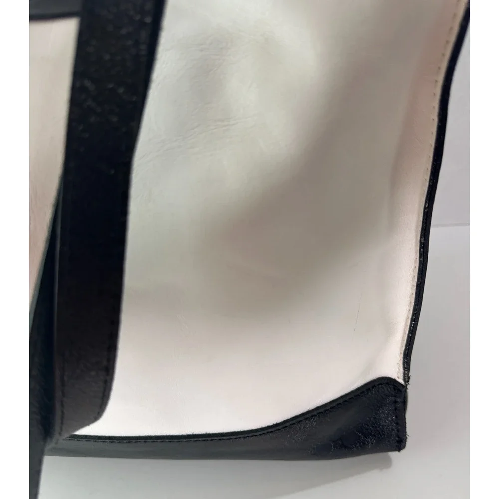 Patricia Nash Colorblock Toscano Large Tote Bag Black Ivory Handbag *No Tassels - Picture 6 of 16
